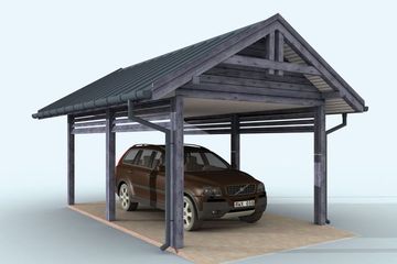  Projekt wiaty garażowej W3 Wiata garażowa jednostanowiskowa (SLN2312) - projekt wiaty parterowego - Zdjęcie 4