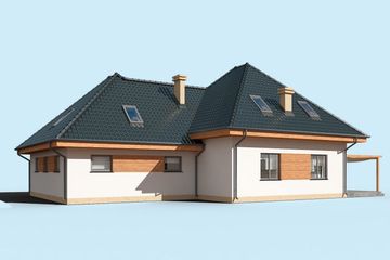 Projekt domu Vitoria projekt domu mieszkalnego - parterowy z poddaszem dom o powierzchni 127,02 m², dach wielospadowy - ujęcie 3