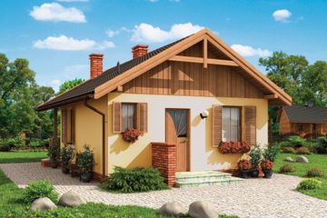  Projekt domu letniskowego Aurora szkielet drewniany, dom letniskowy (SLN2271) - projekt domu letniskowego parterowego - Zdjęcie 2