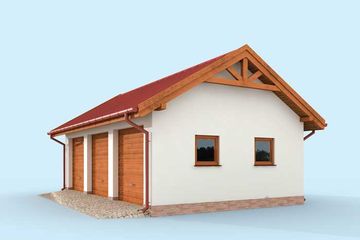  Projekt garażu G305a garaż trzystanowiskowy (SLN2291) - projekt garażu parterowego - Zdjęcie 2