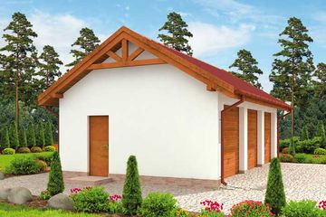  Projekt garażu G305a garaż trzystanowiskowy (SLN2291) - projekt garażu parterowego - Zdjęcie 3