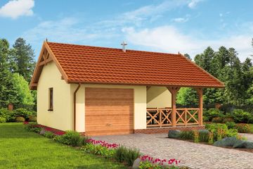  Projekt budynku gospodarczego G264A szkielet drewniany budynek gospodarczy (SLN2298) - projekt budynku parterowego - Zdjęcie 1