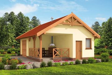  Projekt budynku gospodarczego G264A szkielet drewniany budynek gospodarczy (SLN2298) - projekt budynku parterowego - Zdjęcie 2