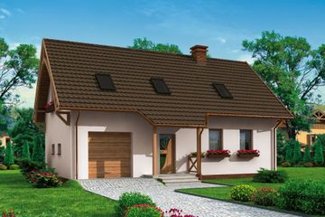  Projekt domu Lamia szkielet drewniany (SLN2283) - projekt domu parterowego z poddaszem - Zdjęcie 1