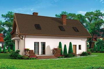  Projekt domu Lamia szkielet drewniany (SLN2283) - projekt domu parterowego z poddaszem - Zdjęcie 2