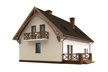  Projekt domu Lamia szkielet drewniany (SLN2283) - projekt domu parterowego z poddaszem - Zdjęcie 4