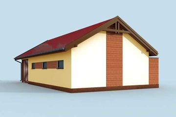  Projekt garażu G281 szkielet drewniany (SLN2287) - projekt garażu parterowego - Zdjęcie 2