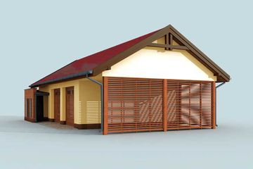  Projekt garażu G281 szkielet drewniany (SLN2287) - projekt garażu parterowego - Zdjęcie 4