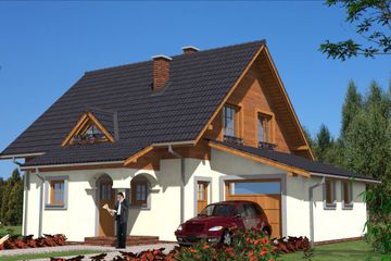  Projekt domu A-120 Dom tradycyjny (BBD1210) - projekt domu parterowego z poddaszem - Zdjęcie 1