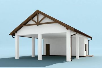  Projekt wiaty garażowej G211 wiata garażowa, szkielet drewniany (SLN2289) - projekt wiaty parterowego - Zdjęcie 3