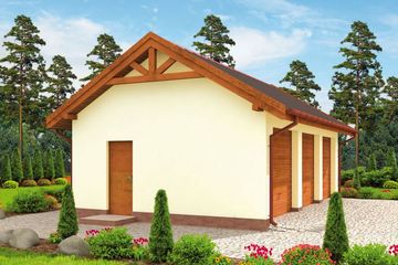 Projekt garażu G305a szkielet drewniany (SLN2295) - projekt garażu parterowego - Zdjęcie 2
