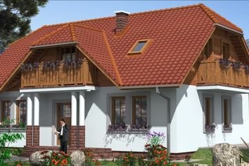  Projekt domu L-72 Dom wiosenna murowany (BBD1211) - projekt domu parterowego z poddaszem - Zdjęcie 4