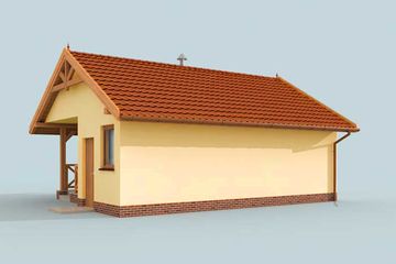  Projekt garażu G264A Szkielet drewniany (SLN2297) - projekt garażu parterowego - Zdjęcie 4