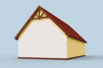 Projekt budynku gospodarczego G240A szkielet drewniany budynek gospodarczy - parterowy dom o powierzchni 167,52 m², dach dwuspadowy - ujęcie 3