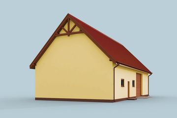 Projekt budynku gospodarczego G240A szkielet drewniany budynek gospodarczy - parterowy dom o powierzchni 167,52 m², dach dwuspadowy - ujęcie 4