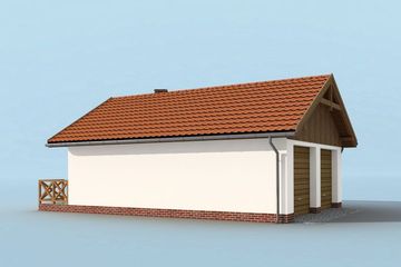 Projekt garażu G188 Szkielet drewniany - parterowy dom o powierzchni 66,04 m², dach dwuspadowy - ujęcie 4