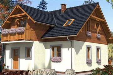  Projekt domu L-73 Dom tradycyjny (BBD1214) - projekt domu parterowego z poddaszem - Zdjęcie 1