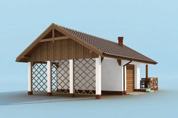  Projekt grilla / wędzarni G192 Szkielet drewniany (SLN2273) - projekt grilla parterowego - Zdjęcie 2