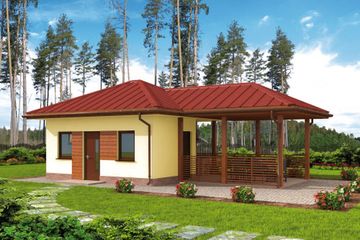  Projekt budynku gospodarczego G312 budynek gospodarczy szkielet drewniany bez bramy (SLN2314) - projekt budynku parterowego - Zdjęcie 1