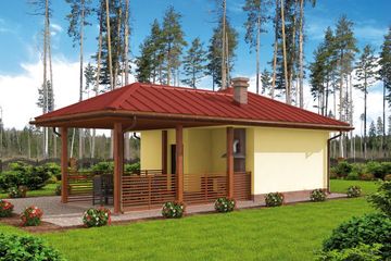  Projekt budynku gospodarczego G312 budynek gospodarczy szkielet drewniany bez bramy (SLN2314) - projekt budynku parterowego - Zdjęcie 2