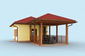  Projekt budynku gospodarczego G312 budynek gospodarczy szkielet drewniany bez bramy (SLN2314) - projekt budynku parterowego - Zdjęcie 3