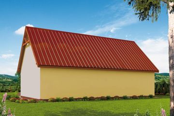 Projekt garażu G240A Szkielet drewniany - parterowy dom o powierzchni 167,52 m², dach dwuspadowy - ujęcie 4