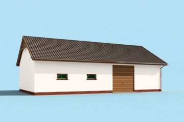  Projekt garażu G206 garaż trzystanowiskowy, szkielet drewniany (SLN2301) - projekt garażu parterowego - Zdjęcie 2