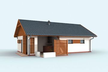  Projekt garażu G324 garaż dwustanowiskowy z pomieszczeniem gospodarczym (SLN2318) - projekt garażu parterowego - Zdjęcie 3