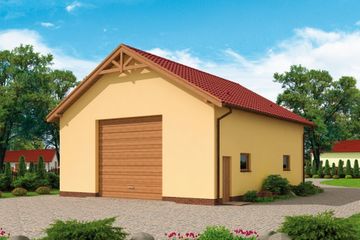  Projekt garażu G228C Szkielet drewniany (SLN2309) - projekt garażu parterowego - Zdjęcie 2