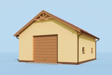  Projekt garażu G228C Szkielet drewniany (SLN2309) - projekt garażu parterowego - Zdjęcie 4