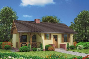  Projekt domu letniskowego Arosa szkielet drewniany, dom letniskowy (SLN2320) - projekt domu letniskowego parterowego - Zdjęcie 1