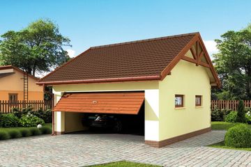  Projekt garażu G30 Szkielet drewniany (SLN2240) - projekt garażu parterowego - Zdjęcie 1