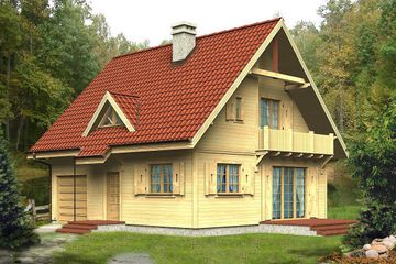  Projekt domu Lolek (szkielet drewniany) (BSB1102) - projekt domu parterowego z poddaszem - Zdjęcie 1