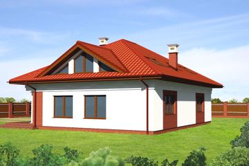  Projekt domu JM 123 (WAO1049) - projekt domu parterowego z poddaszem - Zdjęcie 3