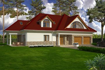  Projekt domu JM 230 (WAO1050) - projekt domu parterowego z poddaszem - Zdjęcie 1