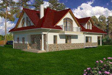  Projekt domu JM 230 (WAO1050) - projekt domu parterowego z poddaszem - Zdjęcie 2