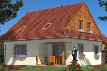  Projekt domu L-40 Dom szkieletowy (BBD1058) - projekt domu parterowego z poddaszem - Zdjęcie 3