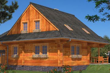  Projekt domu L-40 Dom z bali (BBD1059) - projekt domu parterowego z poddaszem - Zdjęcie 4