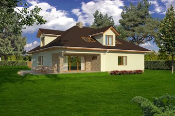  Projekt domu JM 228 (WAO1058) - projekt domu parterowego z poddaszem - Zdjęcie 2