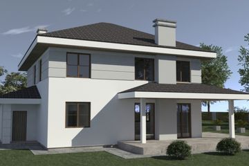 Projekt domu DN 052 - z pełnym piętrem dom o powierzchni 163,55 m², dach kopertowy - ujęcie 2