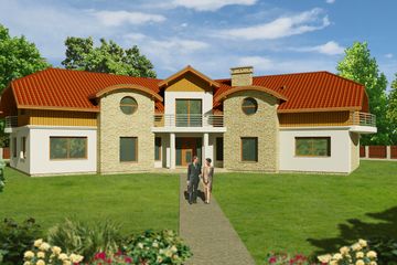  Projekt domu JMR 6 (WAO1067) - projekt domu parterowego z poddaszem - Zdjęcie 1