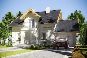  Projekt domu Szafir z garażem 1-st. [A] (WRF1583) - projekt domu parterowego z poddaszem - Zdjęcie 1