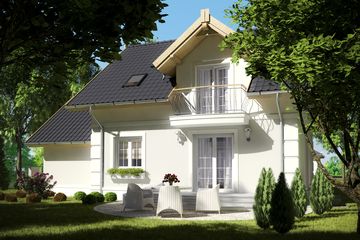  Projekt domu Szafir z garażem 1-st. [A] (WRF1583) - projekt domu parterowego z poddaszem - Zdjęcie 2