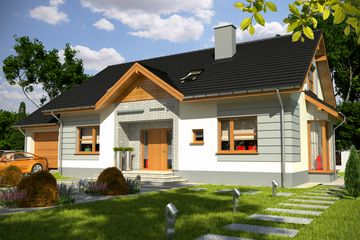  Projekt domu Amelia V trend z garażem 1-st. [A] (WRF1589) - projekt domu parterowego z poddaszem - Zdjęcie 1