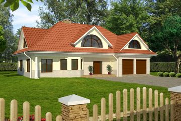  Projekt domu JM 300 (WAO1086) - projekt domu parterowego z poddaszem - Zdjęcie 1