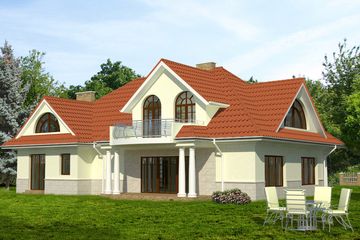  Projekt domu JM 300 (WAO1086) - projekt domu parterowego z poddaszem - Zdjęcie 2