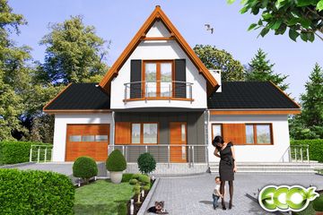  Projekt domu Artur II z garażem 1-st. [A] (WRF1591) - projekt domu parterowego z poddaszem - Zdjęcie 1