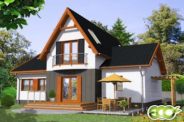  Projekt domu Artur II z garażem 1-st. [A] (WRF1591) - projekt domu parterowego z poddaszem - Zdjęcie 2