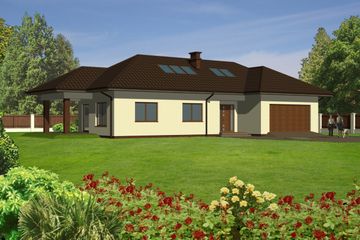  Projekt domu JM 206 (WAO1091) - projekt domu parterowego z poddaszem - Zdjęcie 1