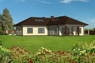  Projekt domu JM 206 (WAO1091) - projekt domu parterowego z poddaszem - Zdjęcie 2